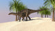 Dicraeosaurus Walking Tropical Environment Wall Decal Design 5
