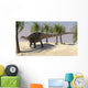 Dicraeosaurus Walking Tropical Environment Wall Decal Design 4