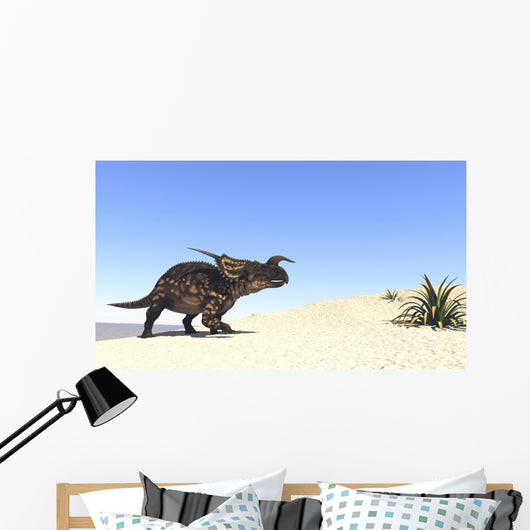Einiosaurus Walking across Barren Wall Decal Design 2