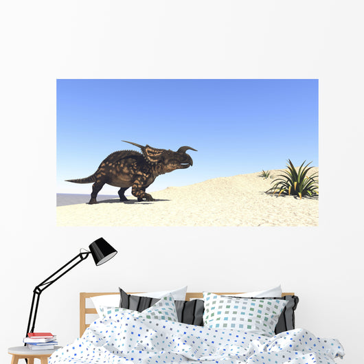 Einiosaurus Walking across Barren Wall Decal Design 2