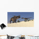 Brown Einiosaurus and Utahraptor Wall Decal