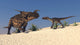 Brown Einiosaurus and Utahraptor Wall Decal