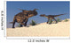 Brown Einiosaurus and Utahraptor Wall Decal
