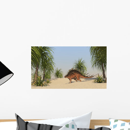 Kentrosaurus Walking Tropical Environment Wall Decal Design 2