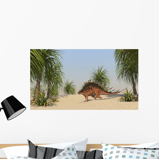 Kentrosaurus Walking Tropical Environment Wall Decal Design 2