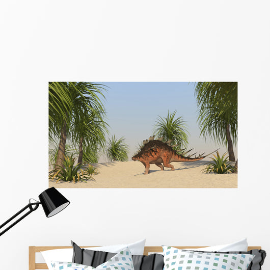 Kentrosaurus Walking Tropical Environment Wall Decal Design 2