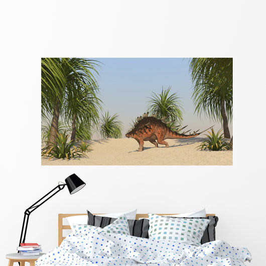 Kentrosaurus Walking Tropical Environment Wall Decal Design 2