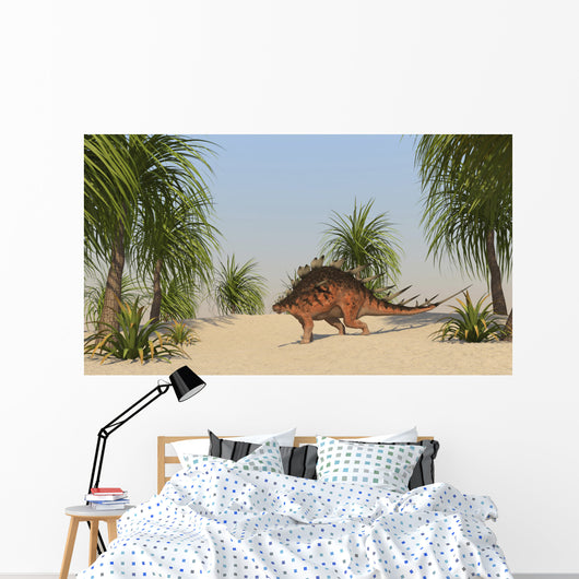 Kentrosaurus Walking Tropical Environment Wall Decal Design 2