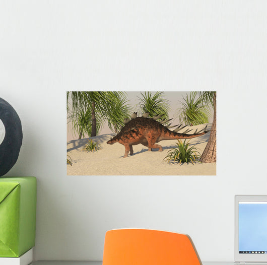 Kentrosaurus Walking Tropical Environment Wall Decal Design 1