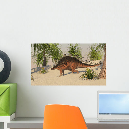 Kentrosaurus Walking Tropical Environment Wall Decal Design 1