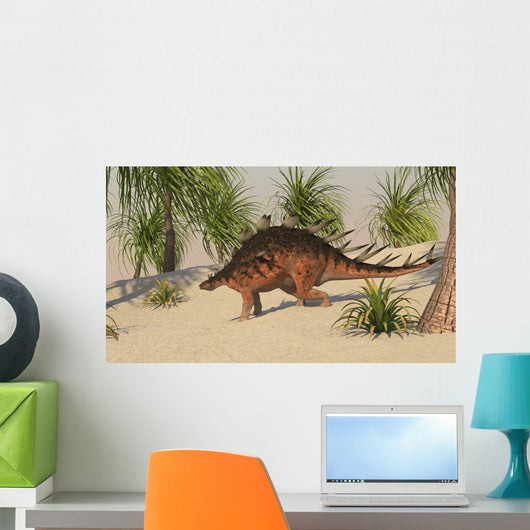 Kentrosaurus Walking Tropical Environment Wall Decal Design 1