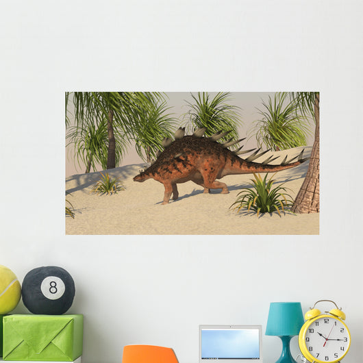 Kentrosaurus Walking Tropical Environment Wall Decal Design 1