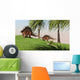Two Kentrosaurus Dinosaurs Walking Wall Decal Design 2
