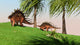Two Kentrosaurus Dinosaurs Walking Wall Decal Design 2