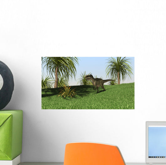 Monolophosaurus Walking across Open Wall Decal Design 2