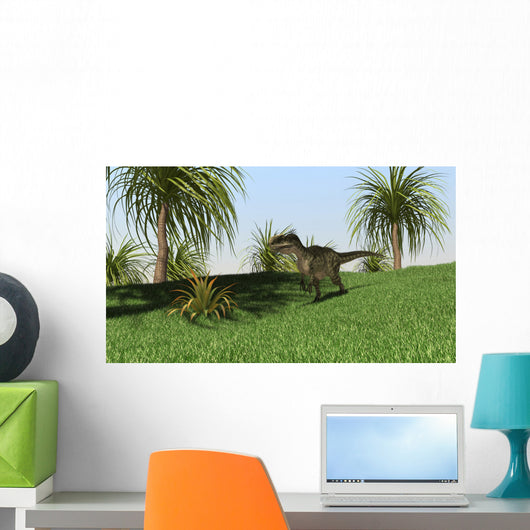 Monolophosaurus Walking across Open Wall Decal Design 2