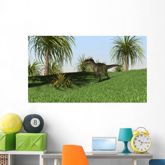 Monolophosaurus Walking across Open Wall Decal Design 2