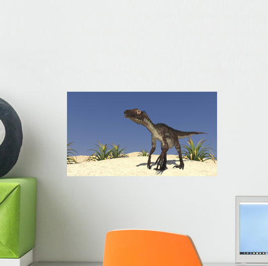 Utahraptor Desert Landscape Wall Decal Design 1