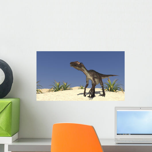 Utahraptor Desert Landscape Wall Decal Design 1