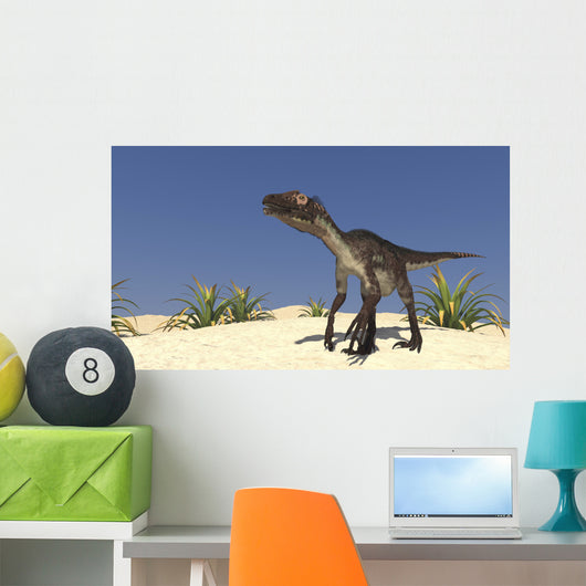 Utahraptor Desert Landscape Wall Decal Design 1