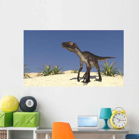 Utahraptor Desert Landscape Wall Decal Design 1