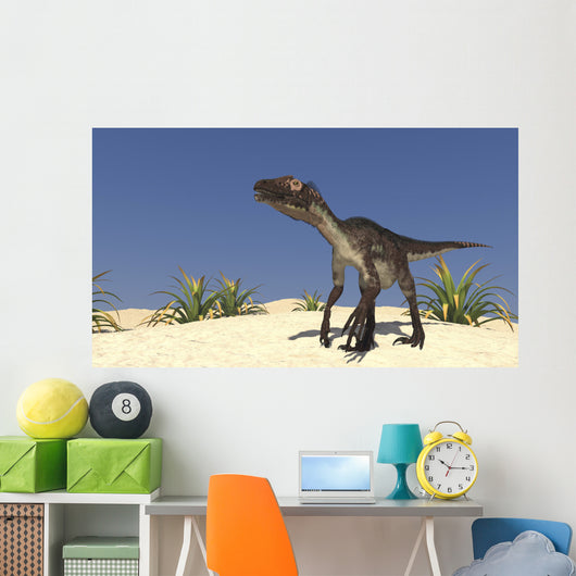 Utahraptor Desert Landscape Wall Decal Design 1