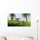 Utahraptor Walking across Grassy Wall Decal Design 2