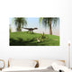 Utahraptor Walking across Grassy Wall Decal Design 2