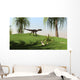 Utahraptor Walking across Grassy Wall Decal Design 2
