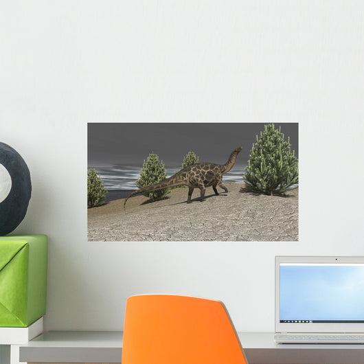 Dicraeosaurus Walking amongst Pine Wall Decal