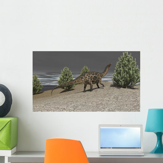 Dicraeosaurus Walking amongst Pine Wall Decal