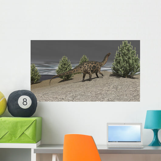 Dicraeosaurus Walking amongst Pine Wall Decal