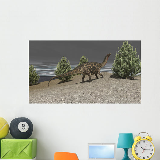 Dicraeosaurus Walking amongst Pine Wall Decal