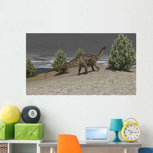 Dicraeosaurus Walking amongst Pine Wall Decal