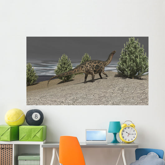 Dicraeosaurus Walking amongst Pine Wall Decal