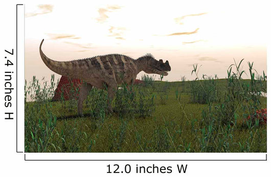 Ceratosaurus Hunting Prehistoric Grasslands Wall Decal Design 2