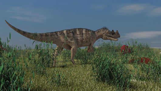 Ceratosaurus Hunting Prehistoric Grasslands Wall Decal Design 1