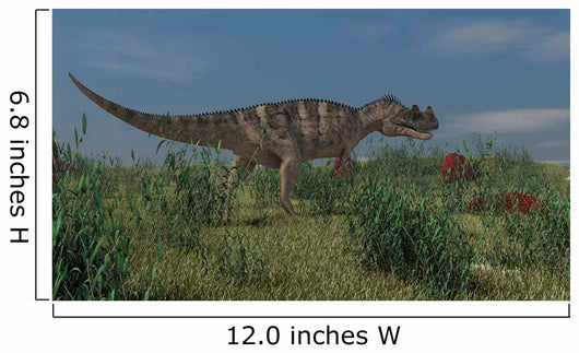 Ceratosaurus Hunting Prehistoric Grasslands Wall Decal Design 1