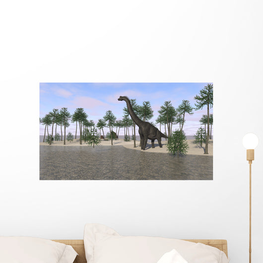 Large Brachiosaurus Standing Water's Wall Decal