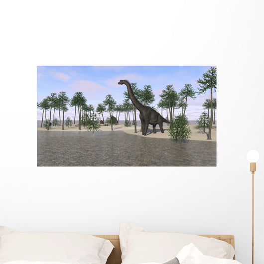 Large Brachiosaurus Standing Water's Wall Decal