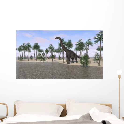 Large Brachiosaurus Standing Water's Wall Decal