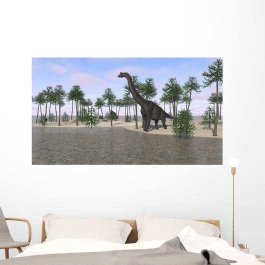 Large Brachiosaurus Standing Water's Wall Decal