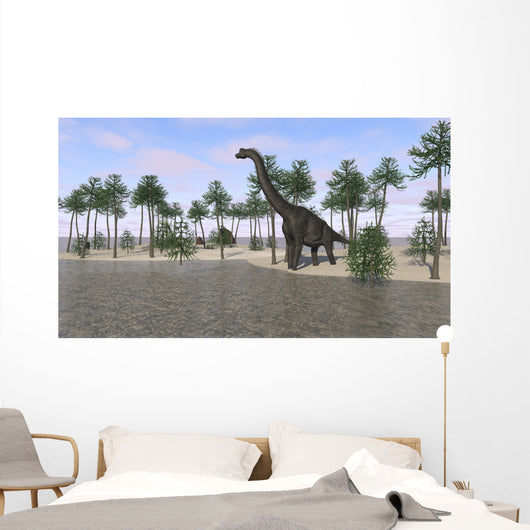 Large Brachiosaurus Standing Water's Wall Decal