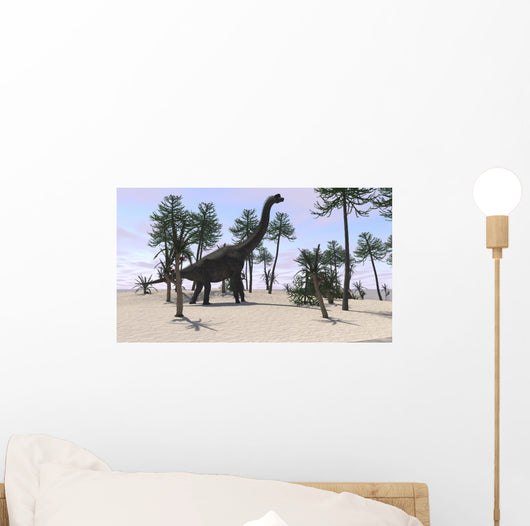 Large Brachiosaurus Tropical Environment Wall Decal Design 2