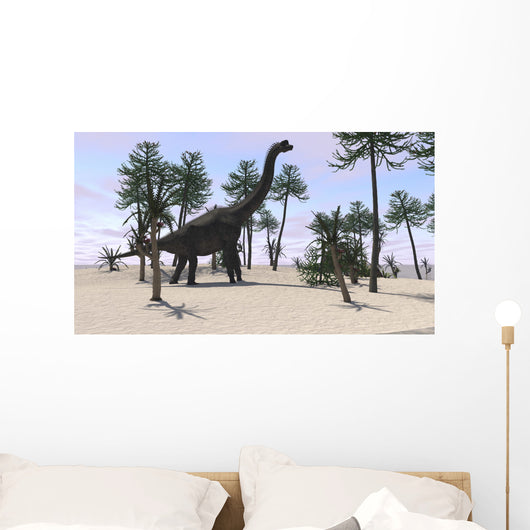 Large Brachiosaurus Tropical Environment Wall Decal Design 2