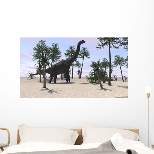 Large Brachiosaurus Tropical Environment Wall Decal Design 2