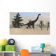 Large Brachiosaurus Tropical Environment Wall Decal Design 1