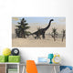 Large Brachiosaurus Tropical Environment Wall Decal Design 1