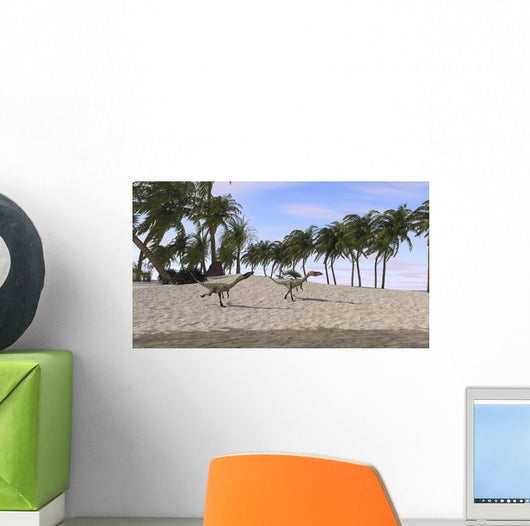 Two Coelophysis Running towards Wall Decal