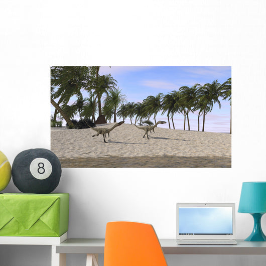 Two Coelophysis Running towards Wall Decal